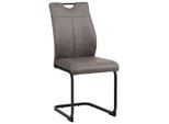 Xora Schwingstuhl, Grau, Schwarz, Metall, Textil, C-Form, 43x97x57 cm, mit Griff, Esszimmer, Stühle, Esszimmerstühle, Schwingstühle