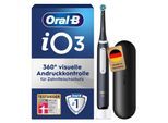 Oral-B iO Series 3 Zahnbürste (Magnetische iO-Technologie mit sanften Mikrovibrationen, intelligente Andruckkontrolle, 3 Putzprogramme, gelbes Licht signalisiert Bürstenkopfwechsel, Timer, Reiseetui, Matt Black)