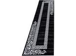 Läufer AYYILDIZ TEPPICHE "Miami 6620" Gr. 12, schwarz, B:80cm H:12mm L:300cm, Kunstfaser, Teppiche, Läufer, Kurzflor, orientalisches ausdrucksstarkes Design