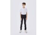Stretch-Jeans NAME IT "NKMPETE DNMTONSONS", Jungen, Gr. 152, N-Gr, schwarz (schwarz, denim), Denim/Jeans, Obermaterial: 74% Baumwolle, 24% Polyester, 1% Elasthan, 1% Viskose, Abriebeffekte, skinny fit normal, Jeans