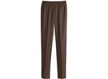 Dehnbund-Hose CLASSIC BASICS, Damen, Gr. 24, Kurzgrößen, braun (schoko), 100% Polyester, unifarben, lang, Hosen