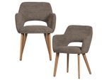 Livetastic , Naturfarben, Taupe , Holz, Textil , Eiche , massiv , meliert , 61x86x60 cm , gepolsterte Armlehnen ,