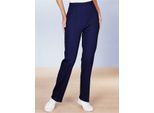Wellnesshose, Damen, Gr. 24, Kurzgrößen, blau (marine), 80% Polyacryl, 20% Baumwolle, unifarben, lang, Hosen