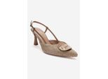 Levia Geweven Pump met Puntige Neus en Slingback