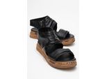 Lunas Leder Side-Zip Flach Absatz Sandale