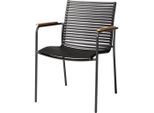Stapelstuhl Mood Classic Kunststoff Anthrazit, Schwarz, Teakfarben