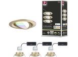 PAULMANN LED Einbauleuchte "LED Einbauleuchte Nova Coin rund 84mm 50", gold (goldfarben), 3, Ø 8,4cm, 3 Stk., Leuchten, Memoryfunktion, Farbwechsler, Farbsteuerung, Dimmer, Smart Home