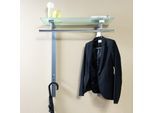 Garderobenleiste SPINDER DESIGN, silber, B:80cm H:90cm T:33cm, Glas, Metall, Garderobenhalter, Metall, Funktional, 33 cm tief