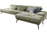 Recamiere DIE PLANBAR "MP-IN20126 L-Form mit Federkern-Polsterung", grün, B:328cm H:82cm T:190cm, 100% Polyester, Sofas, Recamiere, mit Kopfteilverstellung, optional Sitztiefen- & Armteilverstellung