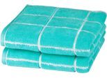 Handtücher ROSS "Überkaro 9032", blau (bleached aqua), B:50cm L:100cm, Frottier, Baumwolle, Handtücher, 100% Baumwolle, kariert, in modischen Karo Farben