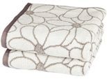 Handtücher ROSS "Blütenfond 9029", beige (champagner, cappuccino), B:50cm L:100cm, Frottier, Obermaterial: 100% Baumwolle, Handtücher, aus feinster Mako-Baumwolle