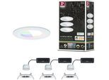 PAULMANN LED Einbauleuchte "LED Einbauleuchte Nova Coin IP44 rund 78mm", weiß, 3, Ø 7,8cm, 3 Stk., Leuchten, Memoryfunktion, Farbwechsler, Farbsteuerung, Dimmer, Smart Home