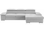 Ecksofa SIT & MORE "Valantine L-Form, B: 286 cm", grau (steel), B:286cm H:73cm T:174cm, 100% Polyester, Sofas, Ecksofa, mit Arm- & Kopfteilverstellung, optional mit Bettfunktion