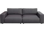 Big-Sofa MUSTERRING "LUCIA Mega Sofa, hoher Sitzkomfort, Breite 252cm, Kontrastnaht", grau (elephant puro), B:252cm H:81cm T:124cm, Flachgewebe FLORIS (100% Polyester);Flachgewebe VALMONT (60% Baumwolle/ 40% Leinen);Microfaser CRONA (100% Polyester), Sofas, Big-Sofa, in vielen Qualitäten und 4 unterschiedlichen Nähten, 2,5-Sitzer