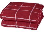 Handtücher ROSS "Überkaro 9032", rot (vino, weiß), B:50cm L:100cm, Frottier, Baumwolle, Handtücher, 100% Baumwolle, kariert, in modischen Karo Farben