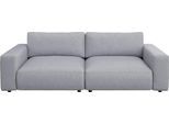 Big-Sofa MUSTERRING "LUCIA Mega Sofa, hoher Sitzkomfort, Breite 252cm, Kontrastnaht", grau (stone bax), B:252cm H:81cm T:124cm, Flachgewebe FLORIS (100% Polyester);Flachgewebe VALMONT (60% Baumwolle/ 40% Leinen);Microfaser CRONA (100% Polyester), Sofas, Big-Sofa, in vielen Qualitäten und 4 unterschiedlichen Nähten, 2,5-Sitzer