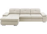 Ecksofa DIE PLANBAR "PN-IN16012 L-Form, Breite 309 cm", weiß (torro weiß), B:309cm H:85cm T:195cm, Sofas, Ecksofa, inkl. Sitztiefenverstellung, optional mit Kopfteilverstellung