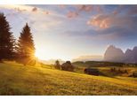 Bild BÖNNINGHOFF "ALPENLANDSCHAFT 60x90 cm – Leinwandbild Keilrahmen Deko modern", farbe bild(er): weiß, grün, braun, gelb, orange, blau, B:90cm H:60cm T:1,8cm, Canvas, MDF, Bilder, Bild