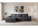 Ecksofa OTTO HOME "Nivette, weiches Chenille", dunkelgrau, B:269cm H:93cm T:175cm, 100% polyester, Sofas, Ecksofa, Breite 269 cm, L-Form, bodentief, mit Wellenunterfederung