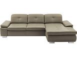 Ecksofa DIE PLANBAR "PN-IN16012 L-Form, Breite 309 cm", grau (torro olive), B:309cm H:85cm T:195cm, Sofas, Ecksofa, inkl. Sitztiefenverstellung, optional mit Kopfteilverstellung