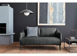 2-Sitzer W.SCHILLIG "sally Designsofa, Loungesofa, bequem, schmale Armlehnen, Breite 154cm", grau (graphit z59), B:154cm H:78cm T:84cm, Longlife Xtra-Leder Z59: Glattleder mit modischer Prägung. Hautstärke 0, 9 - 1, 1 mm., Sofas, 2-Sitzer, mit Metall-Winkelfüßen in Schwarz pulverbeschichtet, Breite 154 cm