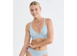 Bügelloser BH SLOGGI "ZERO Feel Bliss THE UP", Damen, Gr. L, N-Gr, blau (light blau), Spitze, Obermaterial: 76% Polyamid, 24% Elasthan, BHs, Spitzenoptik, Lift-Up Effekt, mit herausnehmbaren atmungsaktiven Pads