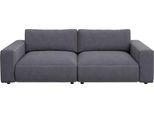 Big-Sofa MUSTERRING "LUCIA Mega Sofa, hoher Sitzkomfort, Breite 252cm, Kontrastnaht", grau (stone crona), B:252cm H:81cm T:124cm, Flachgewebe FLORIS (100% Polyester);Flachgewebe VALMONT (60% Baumwolle/ 40% Leinen);Microfaser CRONA (100% Polyester), Sofas, Big-Sofa, in vielen Qualitäten und 4 unterschiedlichen Nähten, 2,5-Sitzer