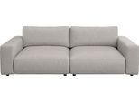 Big-Sofa MUSTERRING "LUCIA Mega Sofa, hoher Sitzkomfort, Breite 252cm, Kontrastnaht", beige (beige bax), B:252cm H:81cm T:124cm, Flachgewebe FLORIS (100% Polyester);Flachgewebe VALMONT (60% Baumwolle/ 40% Leinen);Microfaser CRONA (100% Polyester), Sofas, Big-Sofa, in vielen Qualitäten und 4 unterschiedlichen Nähten, 2,5-Sitzer