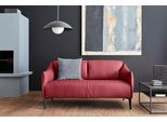 2-Sitzer W.SCHILLIG "sally Designsofa, Loungesofa, bequem, schmale Armlehnen, Breite 154cm", rot (ruby rot z59), B:154cm H:78cm T:84cm, Longlife Xtra-Leder Z59: Glattleder mit modischer Prägung. Hautstärke 0, 9 - 1, 1 mm., Sofas, 2-Sitzer, mit Metall-Winkelfüßen in Schwarz pulverbeschichtet, Breite 154 cm