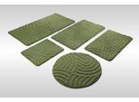Badematte WECON HOME "Fiete", grün (reseda grün), H:25mm, Polyester, Badematten, Badematte, Badteppich, Hoch-Tief-Effekt, weich, rutschhemmend, waschbar, getuftet