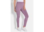 2-in-1-Hose GOLDNER "Zweierpack Leggings mit schmalem Bein", Damen, Gr. 48, N-Gr, rosa (altrosé, schwarz), Obermaterial: 95% Baumwolle CO. 5% Elasthan EL., Hosen, Seitliche Streifen