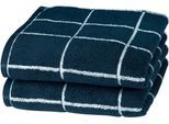 Handtücher ROSS "Überkaro 9032", blau (nachtblau), B:50cm L:100cm, Frottier, Baumwolle, Handtücher, Handtücher, 100% Baumwolle, kariert, in modischen Karo Farben