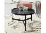 Couchtisch OTTO HOME "Sapphira", schwarz, B:74,5cm H:44cm T:74,5cm, MDF;metal;ceramic, Tische, Couchtisch, mit einer Keramiktischplatte, schwarzes Metallgestell, Breite 80 cm