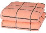Handtücher ROSS "Überkaro 9032", orange (peach pink), B:50cm L:100cm, Frottier, Baumwolle, Handtücher, Handtücher, 100% Baumwolle, kariert, in modischen Karo Farben