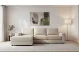 Ecksofa OTTO HOME "Nivette, weiches Chenille", latte, B:269cm H:93cm T:175cm, 100% polyester, Sofas, Ecksofa, Breite 269 cm, L-Form, bodentief, mit Wellenunterfederung