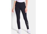 2-in-1-Hose GOLDNER "Bequeme Baumwoll-Leggings, 2-Stück", Damen, Gr. 54, N-Gr, blau (marine), Obermaterial: 95% Baumwolle CO. 5% Elasthan EL., Hosen, Glitzermotiv