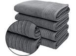 Duschtücher OTTO HOME "Sanremo Premium, Premium Handtücher, 600 gr/m², 70x140cm", grau (anthrazit), B:70cm L:140cm, Frottier, Frottier, Handtücher, mit Bordüre, flauschig und weich, dicke Qualität, 5 Jahre Garantie
