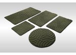 Badematte WECON HOME "Fiete", kiefern grün, H:25mm, Oberfläche: 100% Polyester, Badematten, Badematte, Badteppich, Hoch-Tief-Effekt, weich, rutschhemmend, waschbar, getuftet