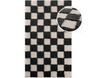 Badematte WECON HOME "Bobbi", anthrazit grau, H:25mm, Polyester, Badematten, Badematte, Badteppich, Schachbrett-Design, weich, rutschhemmend, waschbar