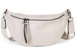 Umhängetasche STYLEBREAKER "Halbmond Crossbody Bag Uni", Mädchen, Gr. B/H/T: 34cm x 17cm x 10cm Einheitsgröße, weiß (creme, beige), 100% Polyurethan PU. Futter: 80% Nylon NY. 20% Baumwolle CO., unifarben, Taschen Umhängetasche