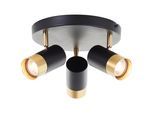 BRILLIANT Deckenstrahler "Vigolo", sand schwarz, matt goldfarben, 3, H: 15cm, 1 Stk., Leuchten, GU10, 350lm, 3000K, dimmbar, schwarz gold, Deckenstrahler