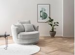 Drehsessel HOME AFFAIRE "MAISIE, Love Seat XXL, Lese-Sessel BIG-", grau (hellgrau), B:120cm H:86cm T:120cm, Sessel, Drehsessel, Sessel in MEGA CORD u. Web-Velours, 360 Grad drehbar