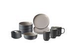 Geschirr-Set RITZENHOFF & BREKER "Frühstücksset Jasper 16er Set", grau, 16, Keramik, Geschirr-Sets, Geschirr-Set, Spülmaschinengeeignet
