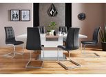 Essgruppe OTTO HOME "Perez/Lola", schwarz-weiß (weiß hochglanz, schwarz), Sitzmöbel-Sets, Essgruppe, mit 4 Stühlen, Tisch ausziehbar, Breite 160-200 cm