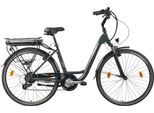 E-Bike LLOBE "City E-Bike 28" County anthrazit" Gr. 47, anthrazit, schwarz, Elektrofahrräder, 47cm, 28 Zoll (71,12cm)