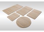 Badematte WECON HOME "Marc", beige (sand beige), H:25mm, Oberfläche: 100% Polyester, Badematten, Badematte, Badteppich, Hoch-Tief-Linien, weich, rutschhemmend, waschbar, getuftet