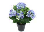 Kunstblume OTTO HOME "Künstliche Hortensie im Topf", blau, B:35cm H:40cm T:30cm, Polyester, Kunstpflanzen, 40cm Realistische Kunstpflanze Blumen Deko Blumen Pflanzen