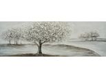Ölgemälde BÖNNINGHOFF "handarbeit BÄUME 40x120 cm – Wandbild Kunst Deko modern", farbe bild(er): weiß, grau, schwarz, gold, B:120cm H:40cm T:2cm, Acrylfarbe, Canvas, Holz, Bilder
