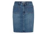 Jeansrock KAFFE "Denimrock KAkarla", Damen, Gr. 38, blau (medium blau denim), Obermaterial: 75% Baumwolle CO. 13% Viskose CV. 10% Polyester PES. 2% Elasthan EL., Röcke Jeansrock