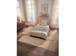 Bettumrandung HANSE HOME "Wolly 2" Gr. 14, beige (beige, braun), H:12mm, Obermaterial: 100% Polypropylen, Bettumrandungen, Bettvorleger, 3-teiliger Läufer Set, Unifarben, Kurzflor, Bettläufer